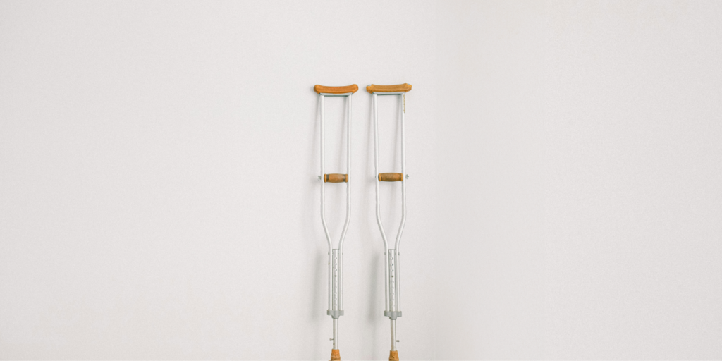 pair of walking crutches