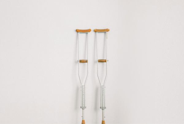 pair of walking crutches