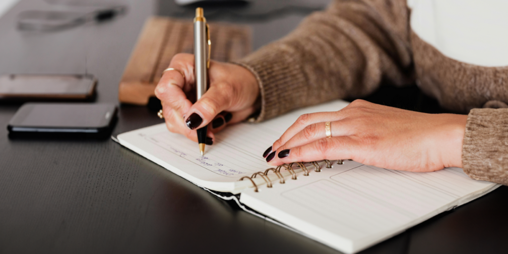 Person Journaling her accident documentation