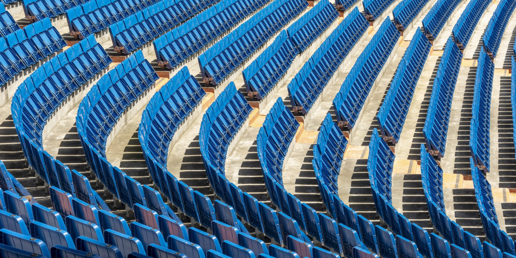 Blue stadium seats