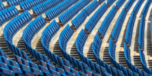 Blue stadium seats