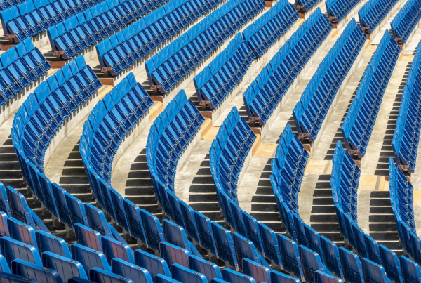 Blue stadium seats