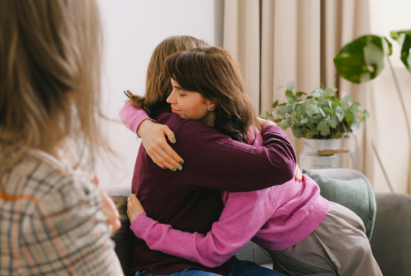 two women hugging