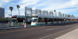 Metro rail at a station