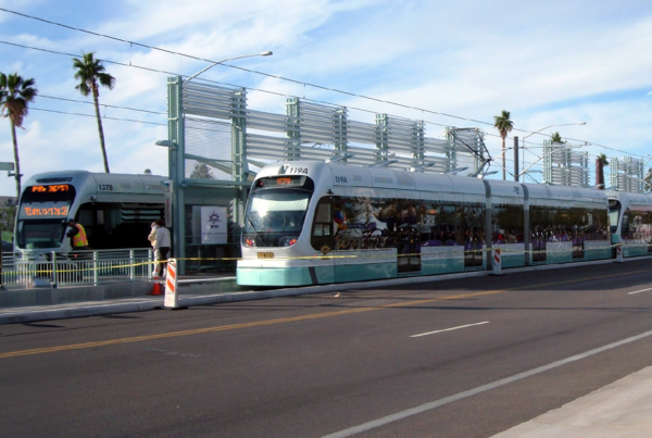 Metro rail at a station