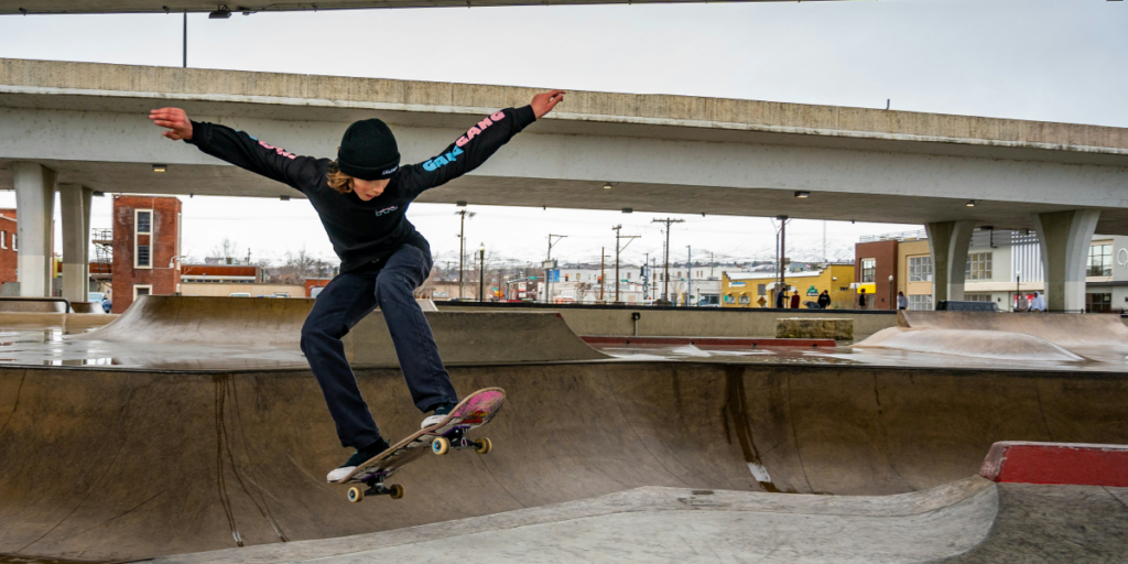 person skateboarding. Skateboarding laws