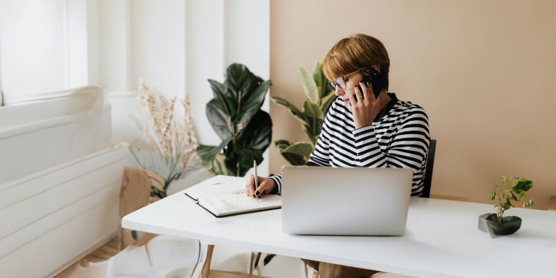 Woman on the phone seeking Insurance claims advice