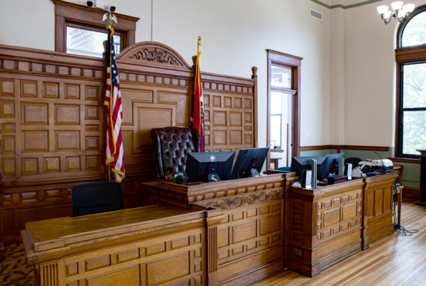 Courtroom. Personal Injury Case Settlement