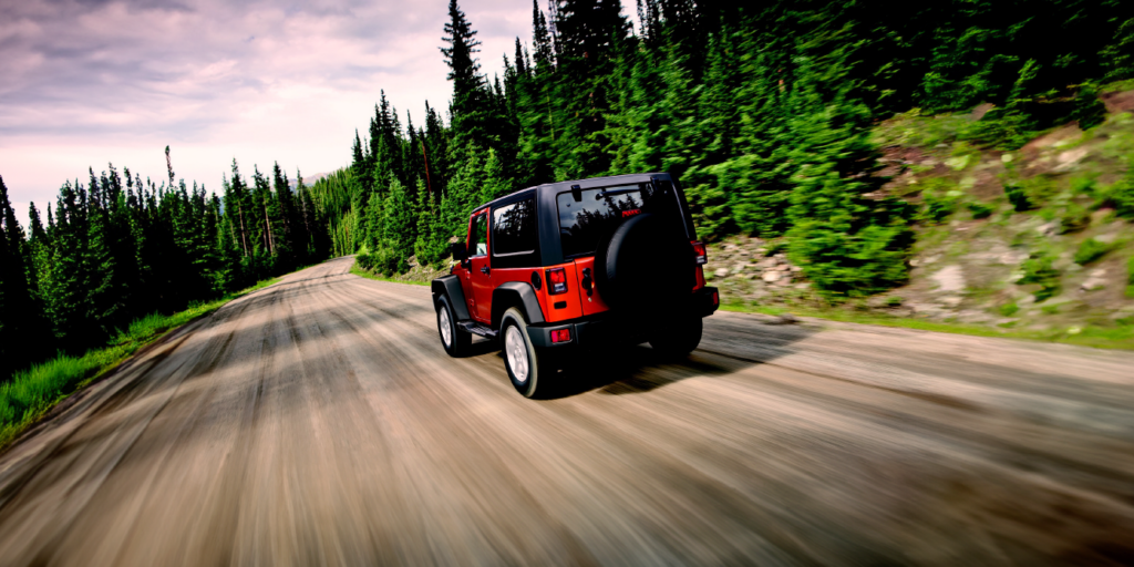 Jeep with modification on the road. Jeep modifications injury claim