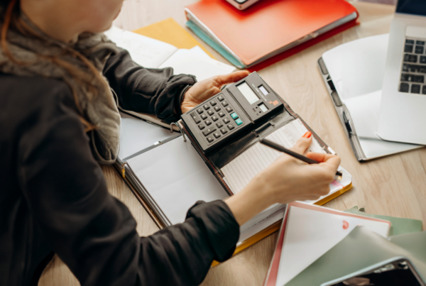 Person looking over medical documents