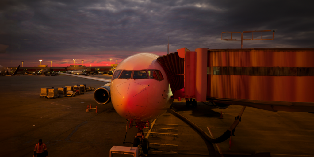 Airplane waiting for air travelers