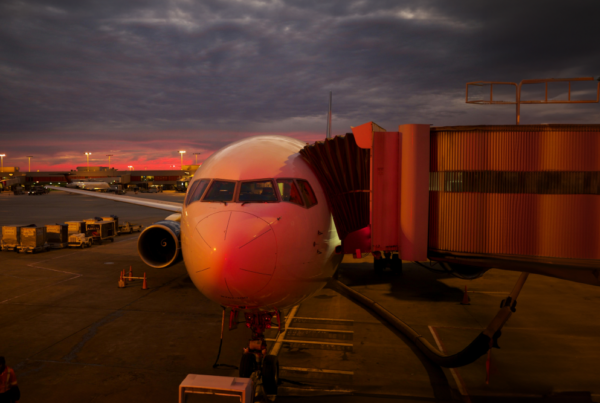 Airplane waiting for air travelers