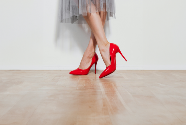 Person wearing heels. Slip and fall liability