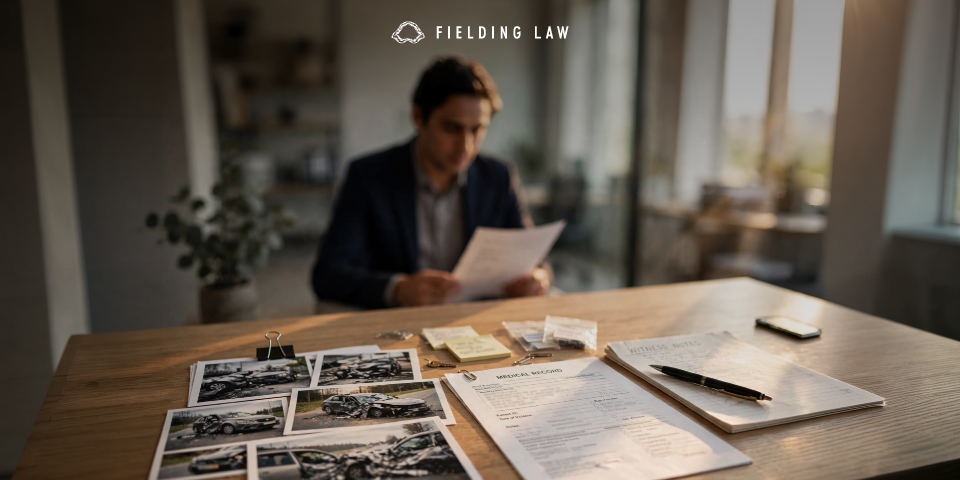 Person looking at evidence