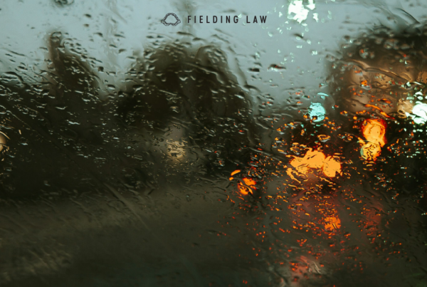 Rain covered windshield during monsoon season.