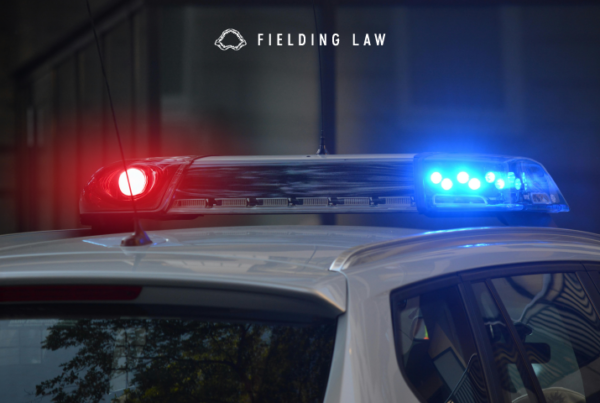 Lights on a police car during a chase or speed traffic stop