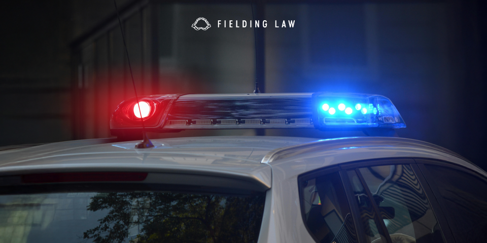 Lights on a police car during a chase or speed traffic stop