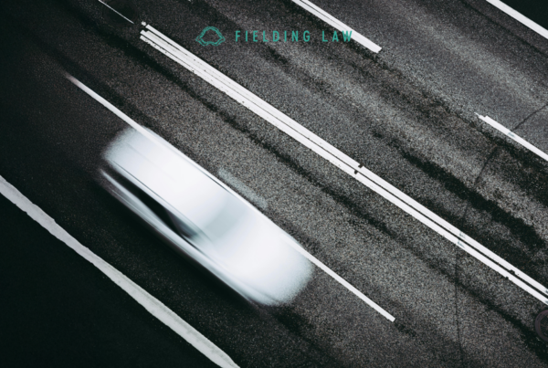Aerial view of a car possibly fleeing after a hit and run