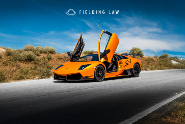 expensive car on a desert road