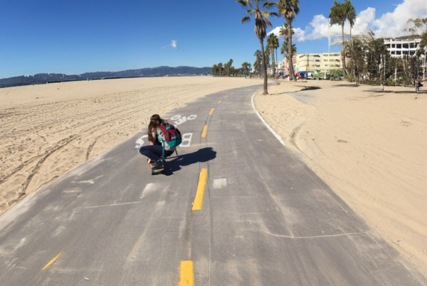 Skateboarder on the Venice Boardwalk