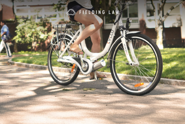 e bike being road on a small local street