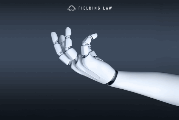 Artificial intelligence hand reaching up