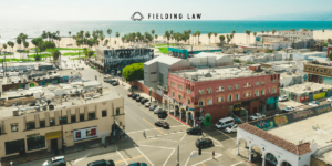 Aerial view of a possible traffic accident in venice beach