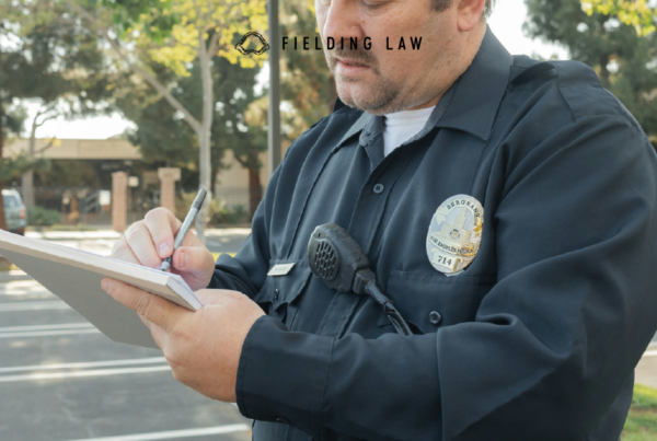 Police officer writing a report