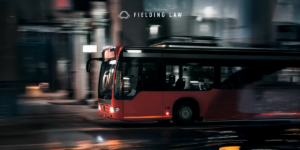 OCTA bus on the road at night time