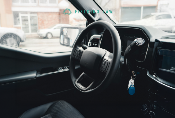 inside a rental car looking at the steering wheel