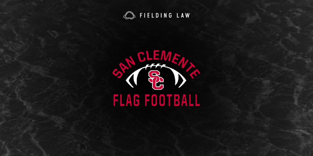 SCHS Girls Flag Football logo on a dark water background