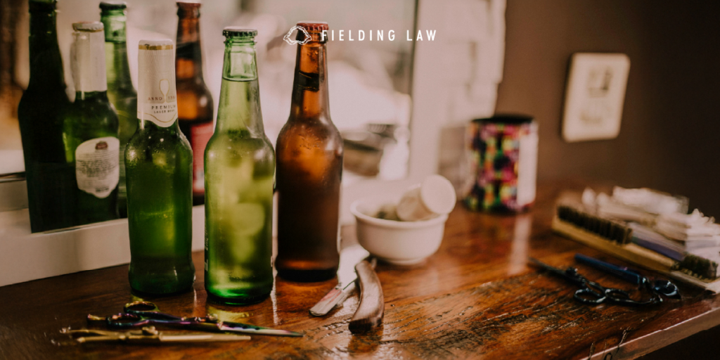 alcohol on a wooden counter