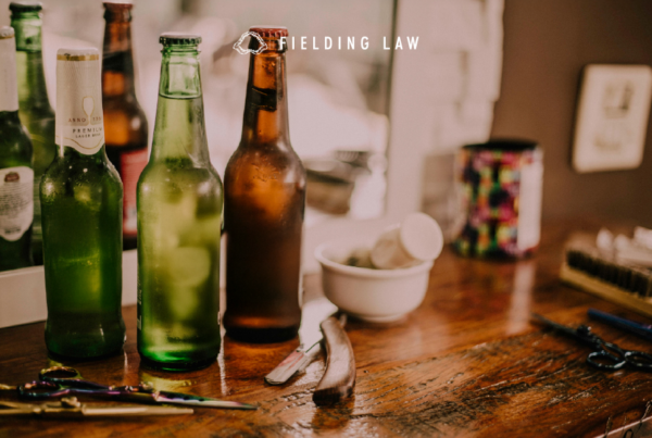 alcohol on a wooden counter