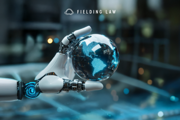 robot hand holding a glass globe