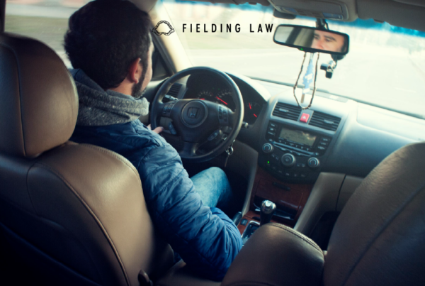 rideshare drive shown as viewed from the back seat