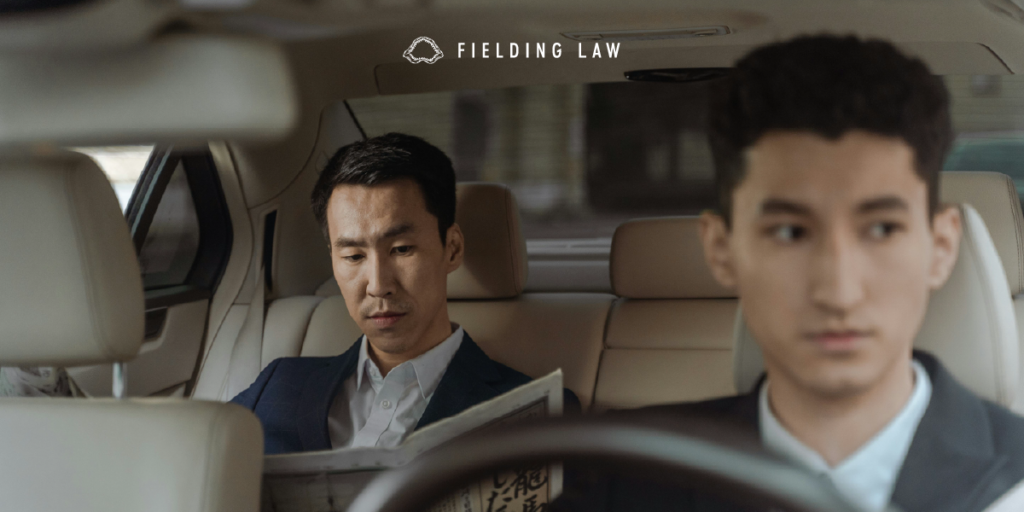 Rideshare driver and passenger in a car