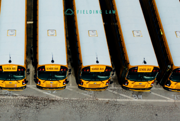 Row of School Buses