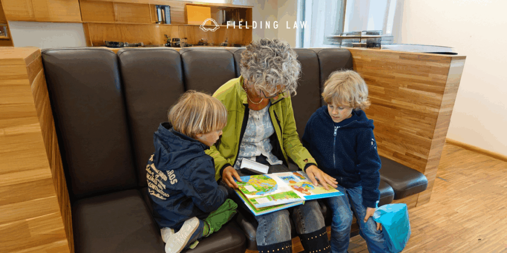 babysitter with 2 children