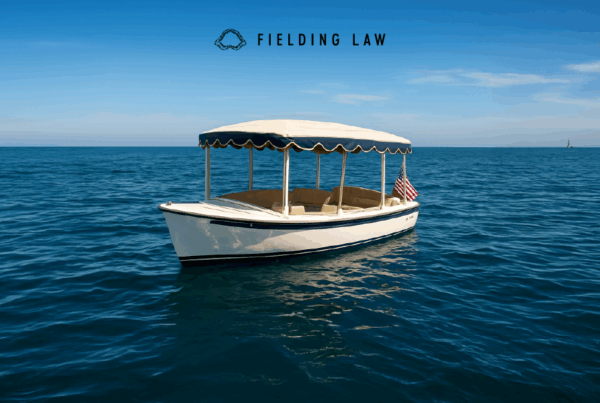duffy boat in the ocean near the harbor