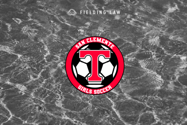 SCHS Girls Soccer logo over a water background