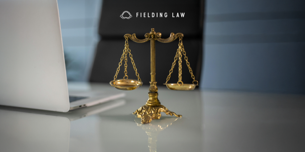 Scales of justice on a desk