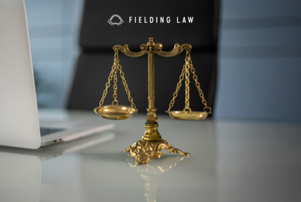 Scales of justice on a desk