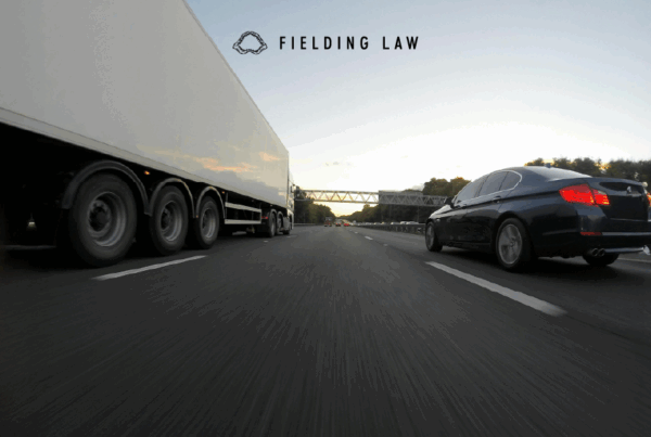 Semi-truck on a highway in traffic