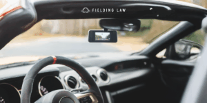 dashcam in a car on the road