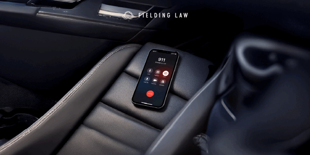 iPhone sitting on a car seat