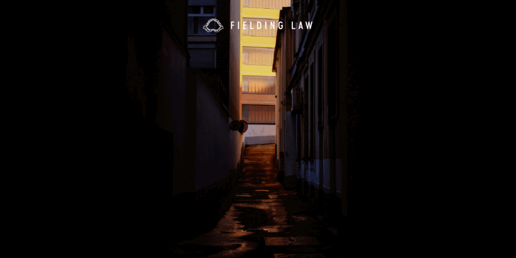 poorly lit walkway