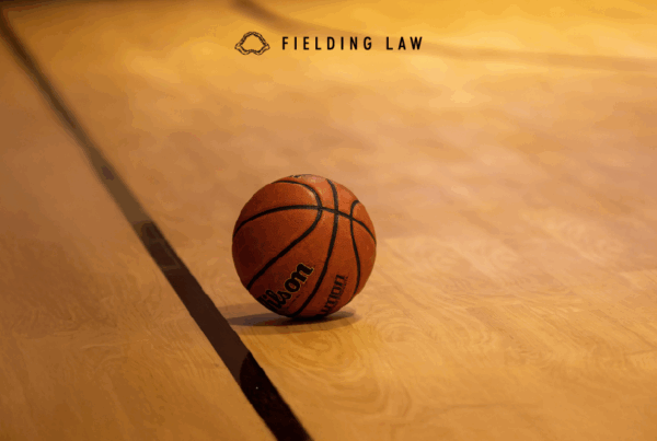 Basketball on a wooden floor
