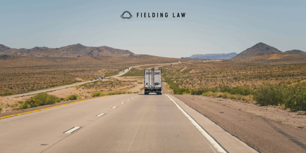 Semi truck in arizona desert