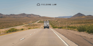 Semi truck in arizona desert