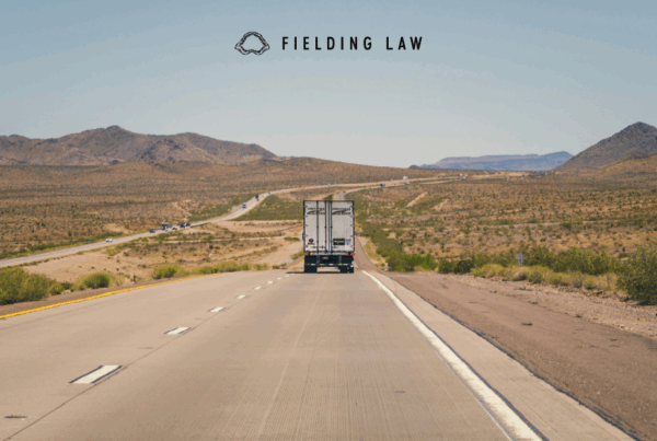 Semi truck in arizona desert